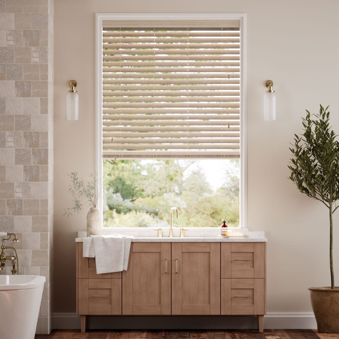 Cosmopolitan Taupe Grey Wooden Blind - 50mm Slat