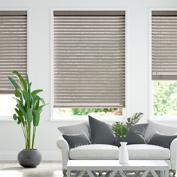 Cosmopolitan Tranquil Grey Wooden Blind - 50mm Slat