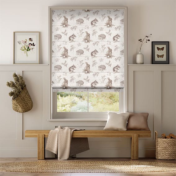 Country Fauna Ivory Roman Blind