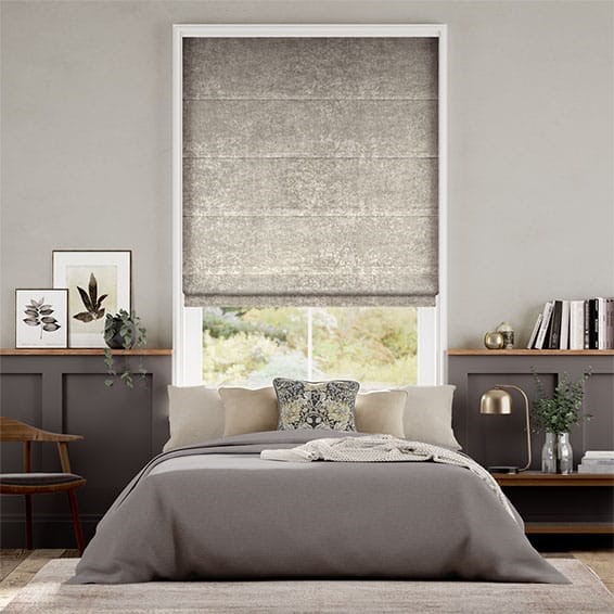 Crushed Velvet Light Bronze Roman Blind