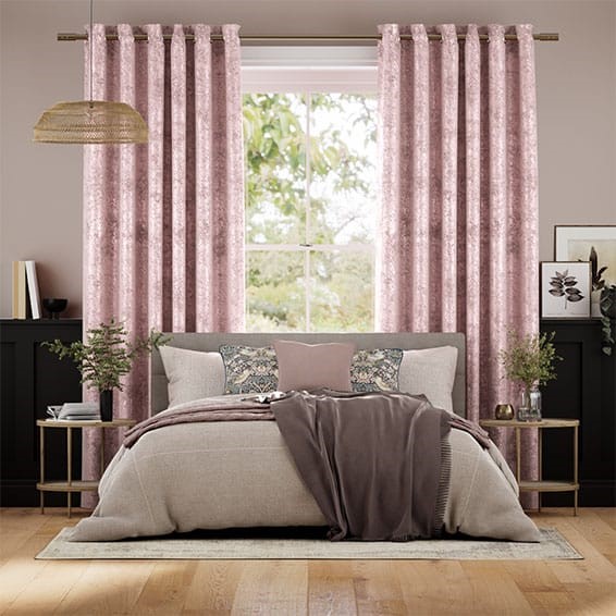 Crushed Velvet Rose Quartz Curtains