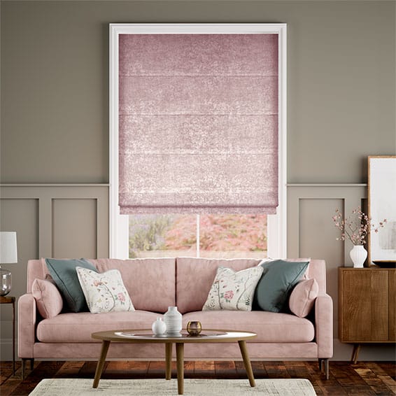 Crushed Velvet Rose Quartz Roman Blind