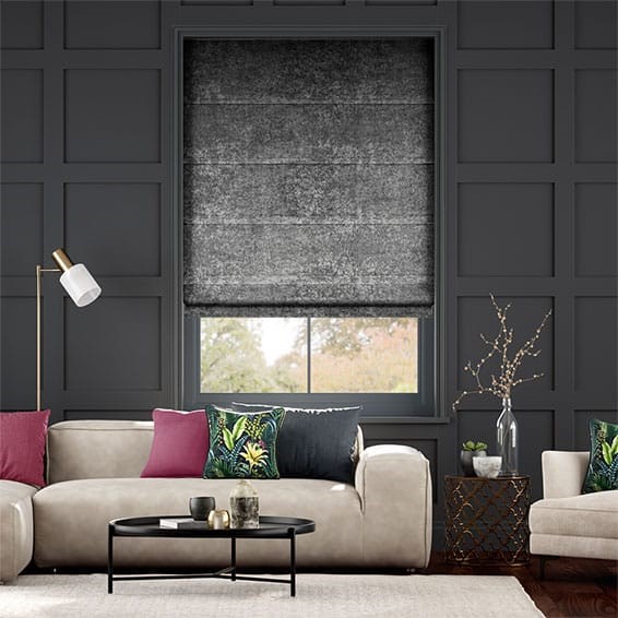 Crushed Velvet Storm Roman Blind