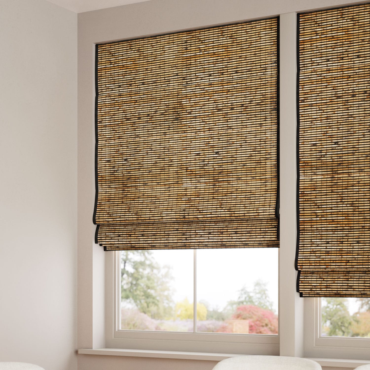 Cusco Maple & Coal Roman Blind