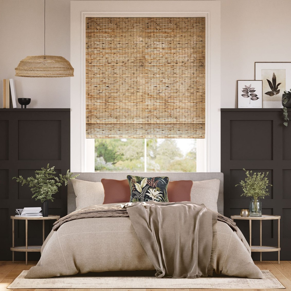 Electric Cusco Maple Roman Blind