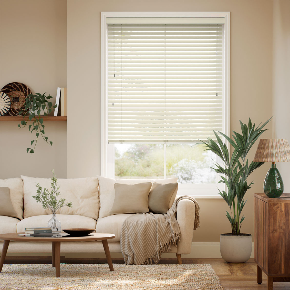 Vela Cream Fabric Venetian Blind - 50mm Slat