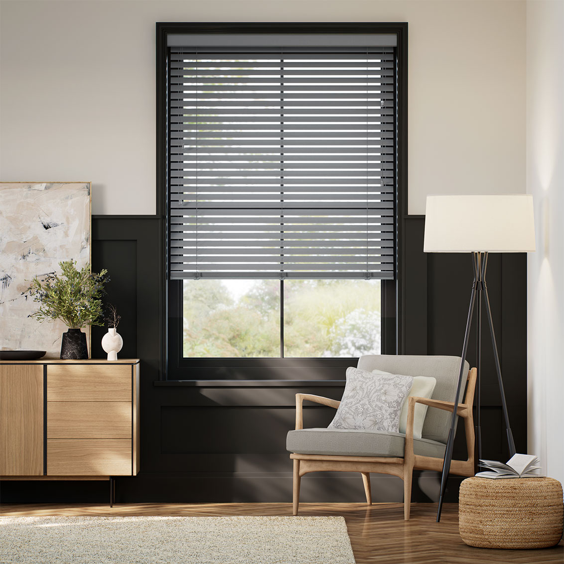 Vela Slate Fabric Venetian Blind - 50mm Slat