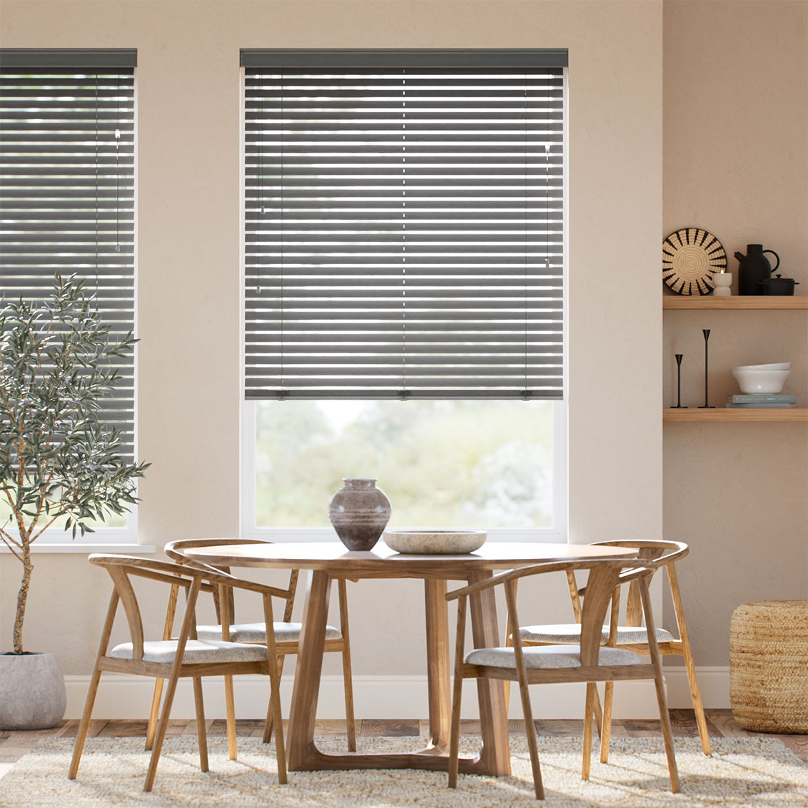Vela Smoke Fabric Venetian Blind - 50mm Slat