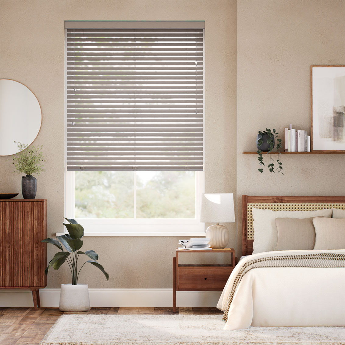 Vela Taupe Fabric Venetian Blind - 50mm Slat