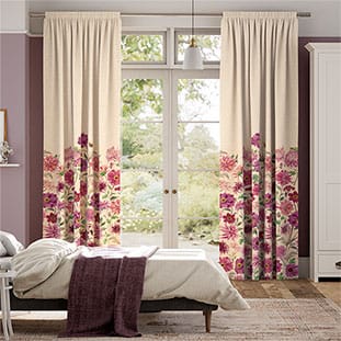 Dahlia and Chrysanthemum Lilac Curtains thumbnail image