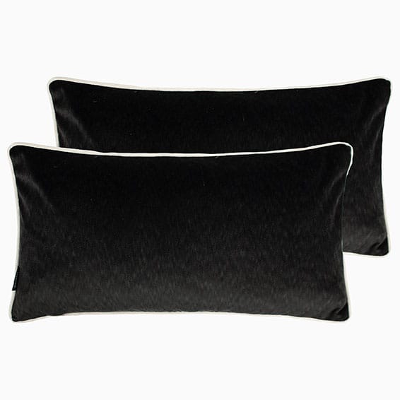 Dalston Textured Velvet Black & Ivory Cushion