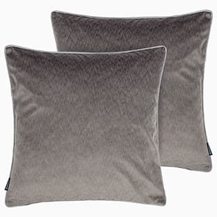 Dalston Textured Velvet Charcoal & Silver Cushion thumbnail image