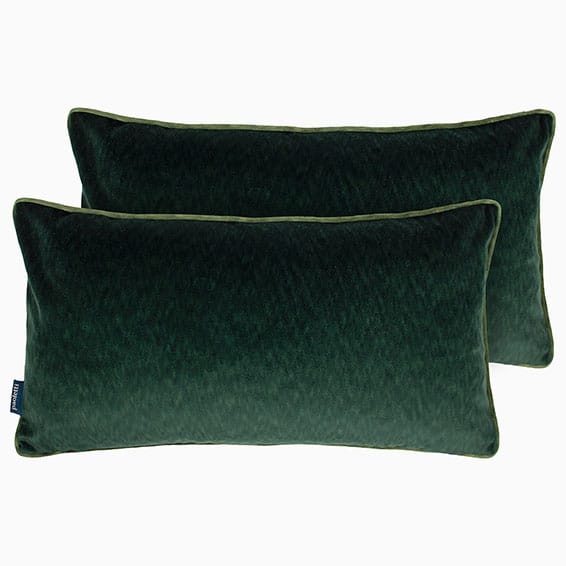 Dalston Textured Velvet Emerald & Moss Cushion