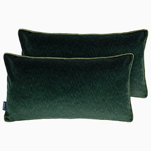 Dalston Textured Velvet Emerald & Moss Cushion thumbnail image