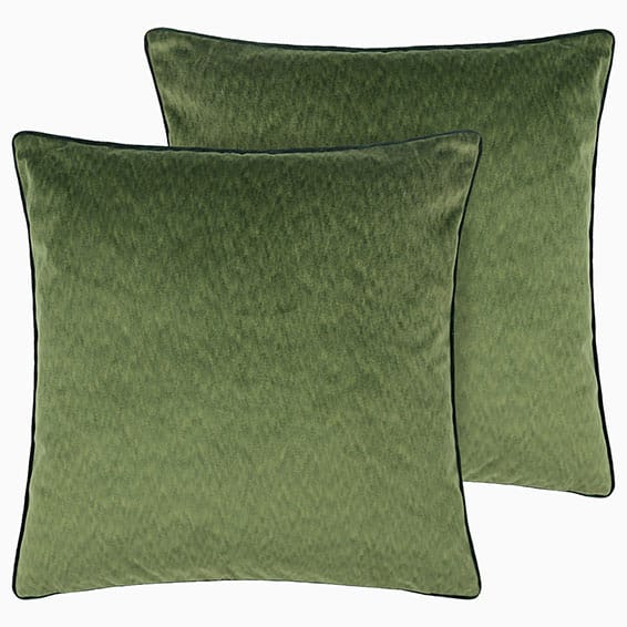Dalston Textured Velvet Moss & Emerald Cushion