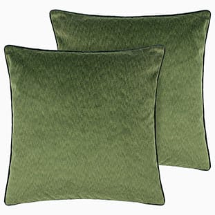 Dalston Textured Velvet Moss & Emerald Cushion thumbnail image