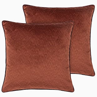 Dalston Textured Velvet Russet & Marsala Red Cushion thumbnail image