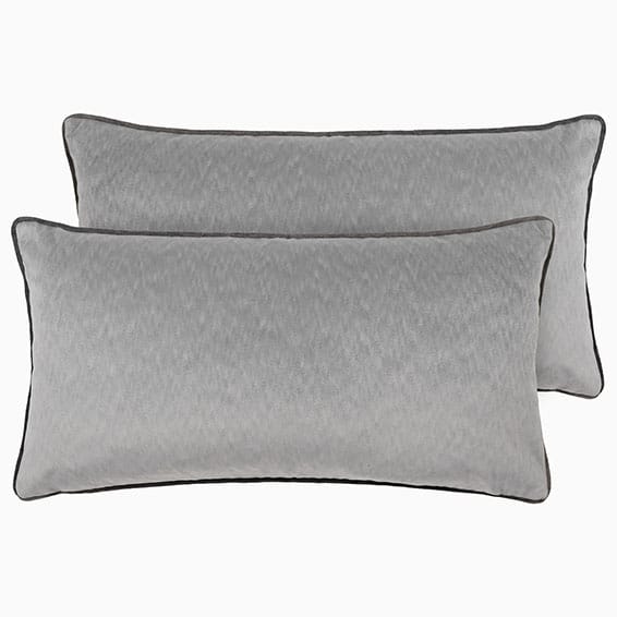 Dalston Textured Velvet Silver & Charcoal Cushion