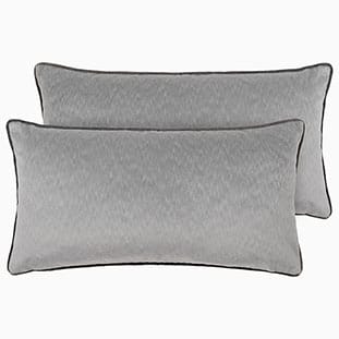 Dalston Textured Velvet Silver & Charcoal Cushion thumbnail image