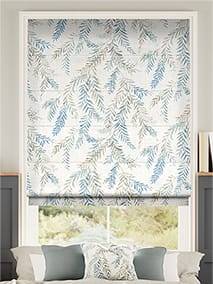 Electric Dappled Ferns Blue Stone Roman Blind thumbnail image