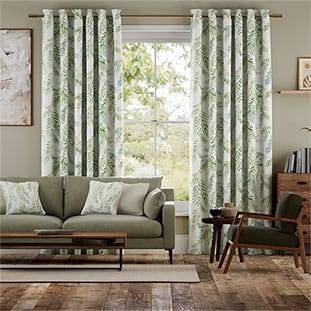 Dappled Ferns Leaf Green Curtains thumbnail image