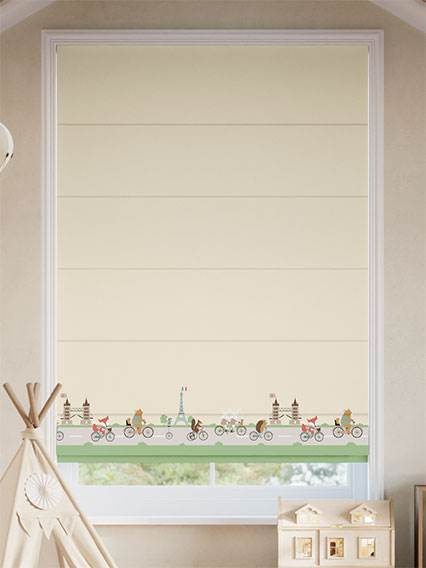 Dash Border Buttermilk Roman Blind thumbnail image