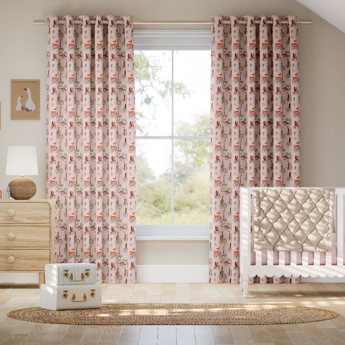 Dash Rose Pink Curtains