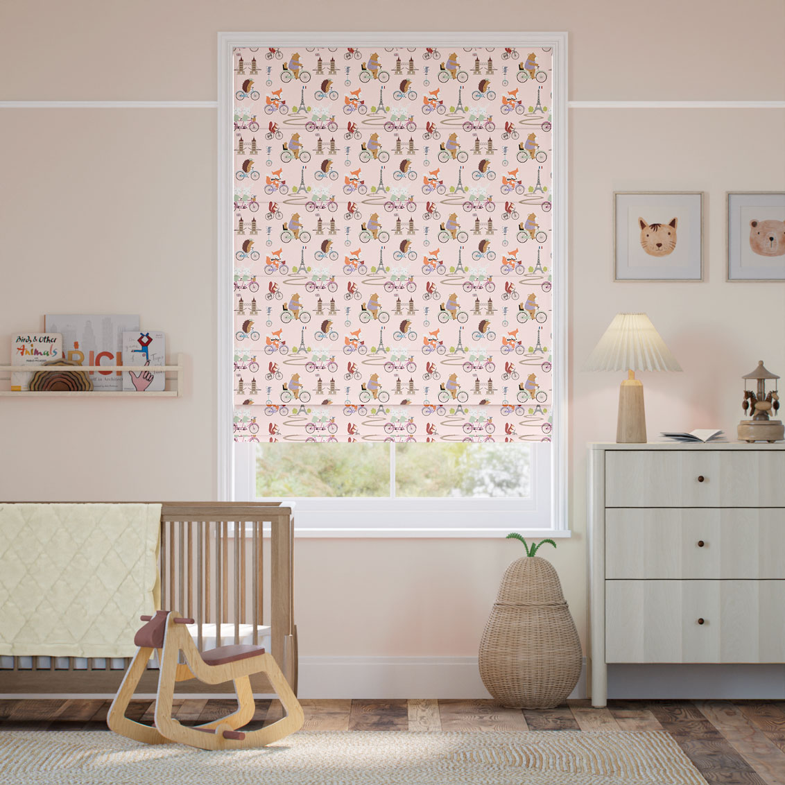 Dash Rose Pink Roman Blind