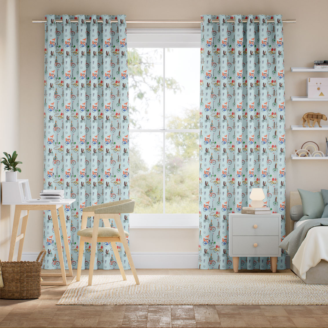 Dash Sky Blue Curtains