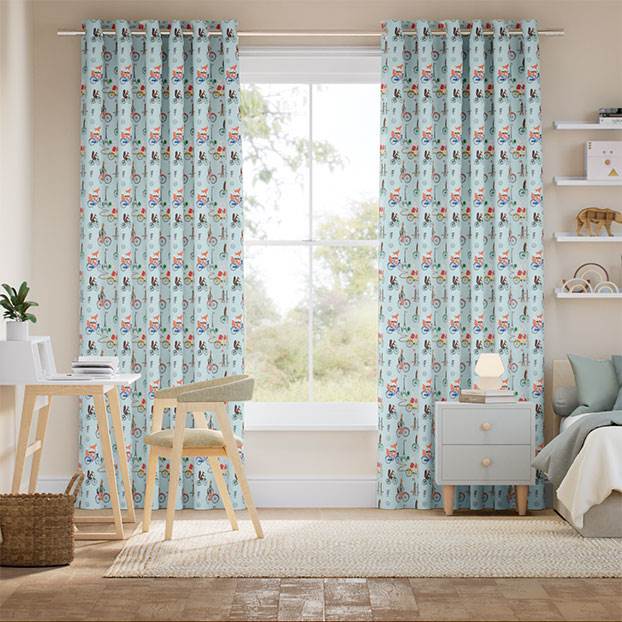 Dash Sky Blue Curtains thumbnail image