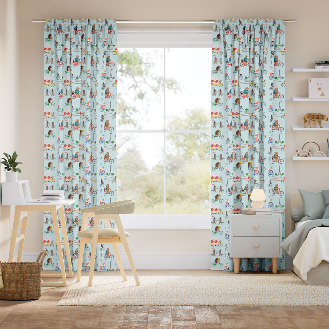 Dash Sky Blue Curtains