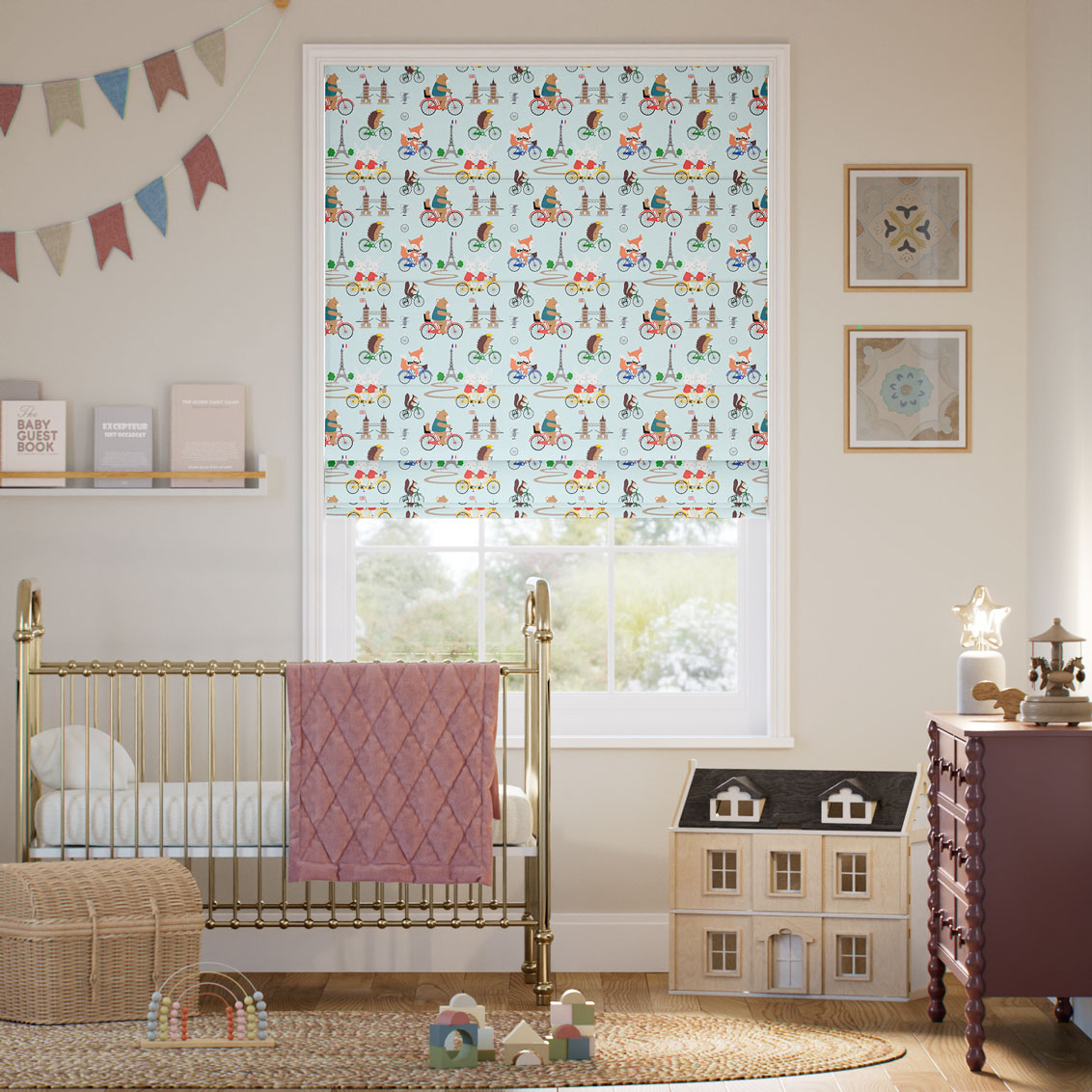 Dash Sky Blue Roman Blind