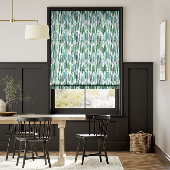 Dash Teal Roman Blind