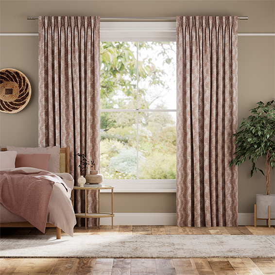 Dee Embroidered Blush Curtains