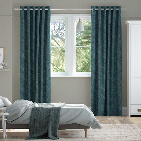 Delphi Chenille Weave Agean Blue Curtains