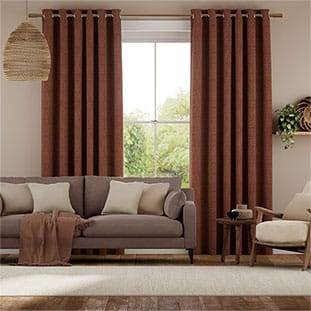 Delphi Chenille Weave Burnt Umber Curtains thumbnail image