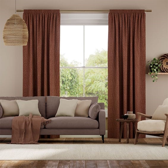 Delphi Chenille Weave Burnt Umber Curtains