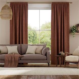 Delphi Chenille Weave Burnt Umber Curtains thumbnail image