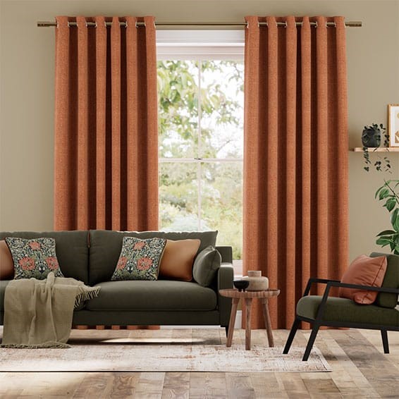 Delphi Chenille Weave Cayenne Curtains