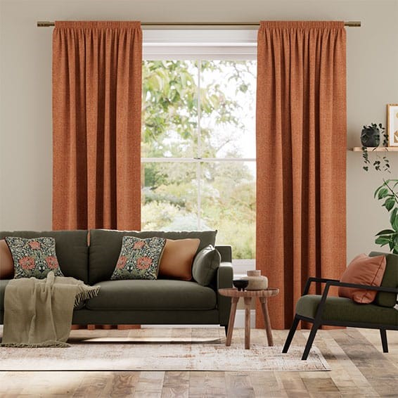 Delphi Chenille Weave Cayenne Curtains