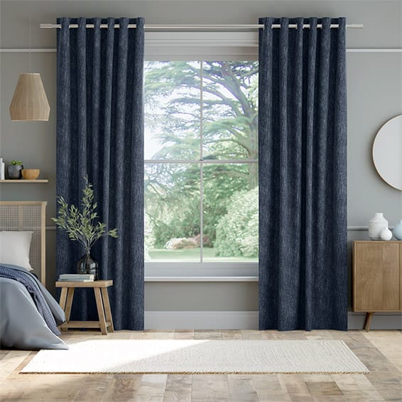 Delphi Chenille Weave Cobalt Blue Curtains