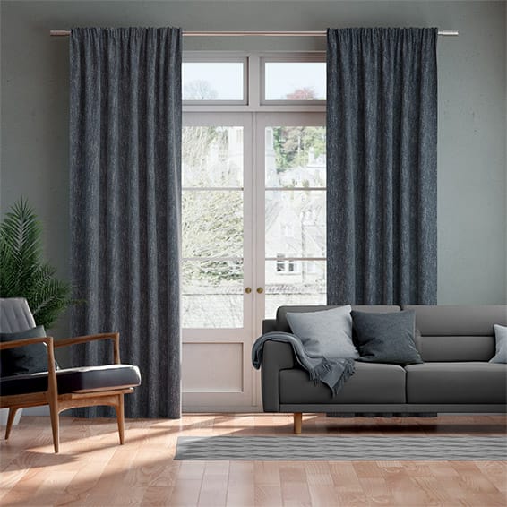 Delphi Chenille Weave Nordic Blue Curtains