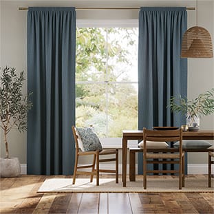 Delphi Chenille Weave Nordic Blue Curtains thumbnail image