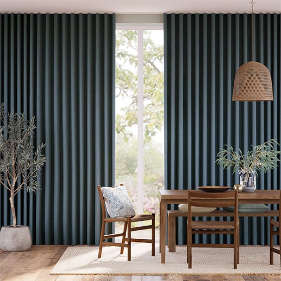 Delphi Chenille Weave Nordic Blue Curtains