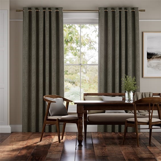 Delphi Chenille Weave Peppercorn Curtains