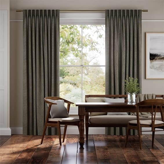 Delphi Chenille Weave Peppercorn Curtains