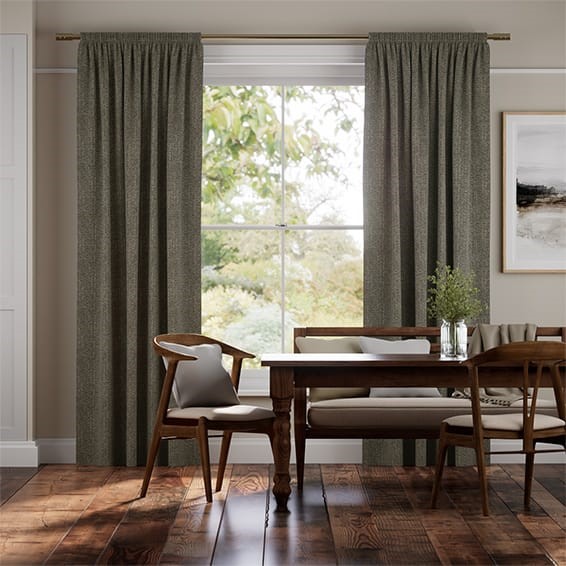 Delphi Chenille Weave Peppercorn Curtains