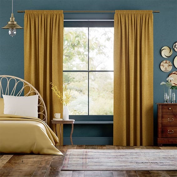 Delphi Chenille Weave Turmeric Curtains