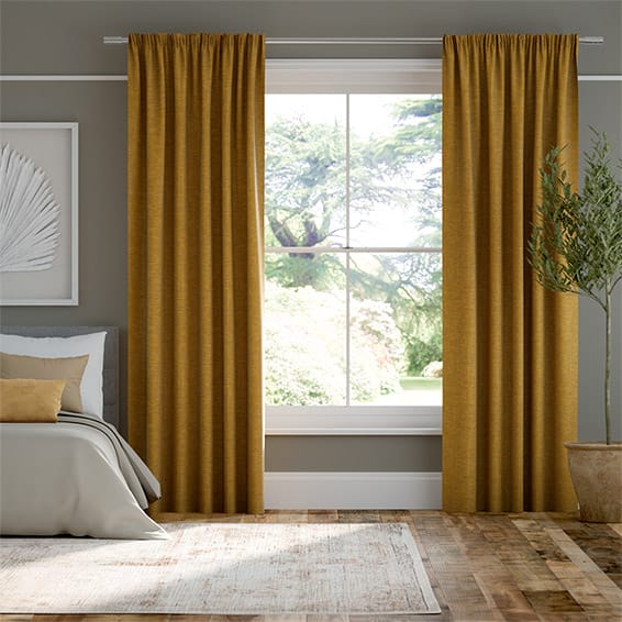 Delphi Chenille Weave Turmeric Curtains