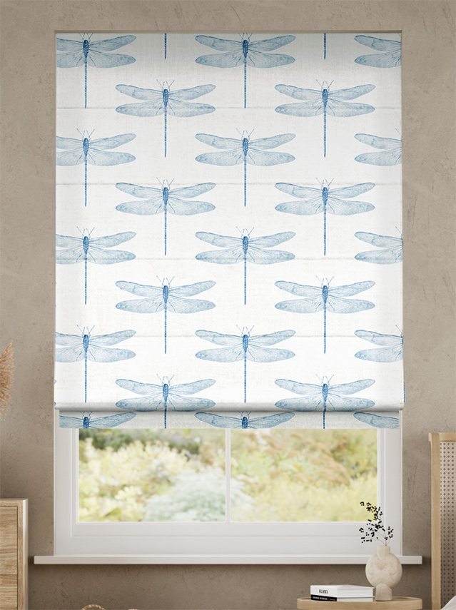 Demoiselle Dragonfly Cornflower Roman Blind thumbnail image